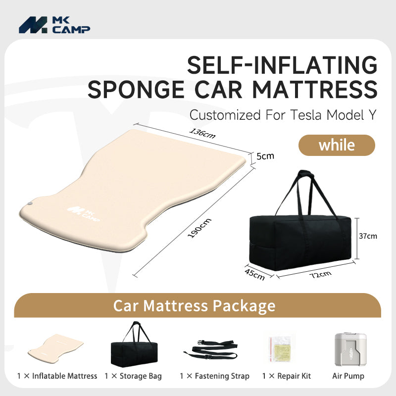 Tesla Model Y self-inflating mattress