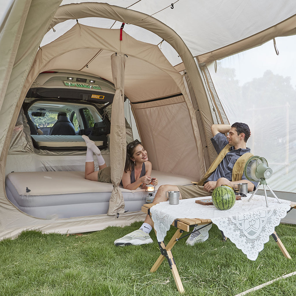 MKCAMP Comfortable Inflatable Double Layer Air Bed