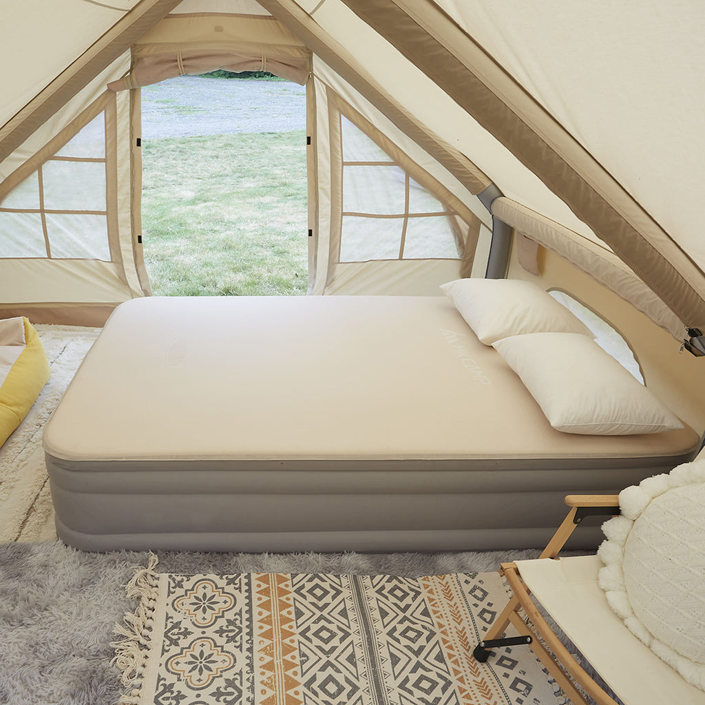MKCAMP Comfortable Inflatable Double Layer Air Bed