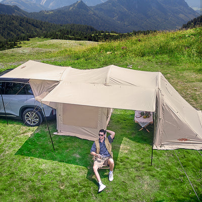 MKCAMP Electric Car Double Room Cotton Outdoor Large Space Rainproof SUV Model Y/X/3 Camping Tent