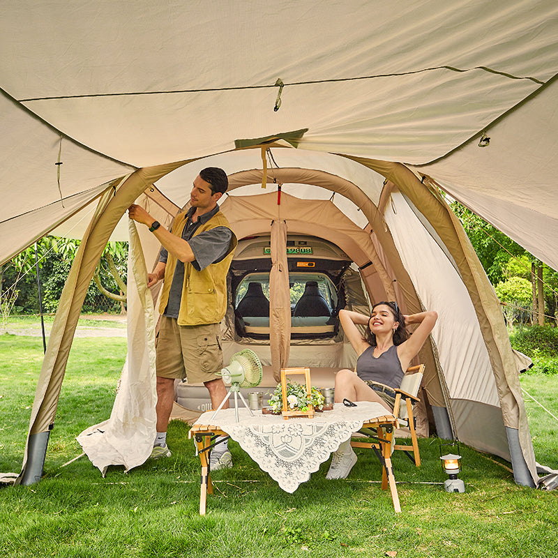 MKCAMP Electric Car Double Room Cotton Outdoor Large Space Rainproof SUV Model Y/X/3 Camping Tent