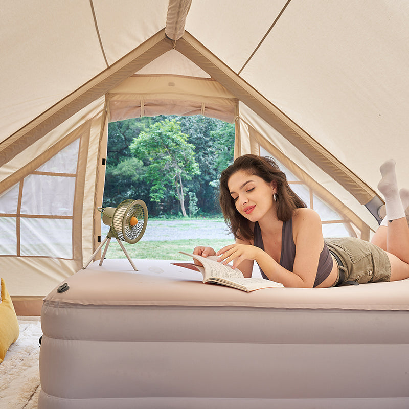 MKCAMP Comfortable Inflatable Double Layer Air Bed