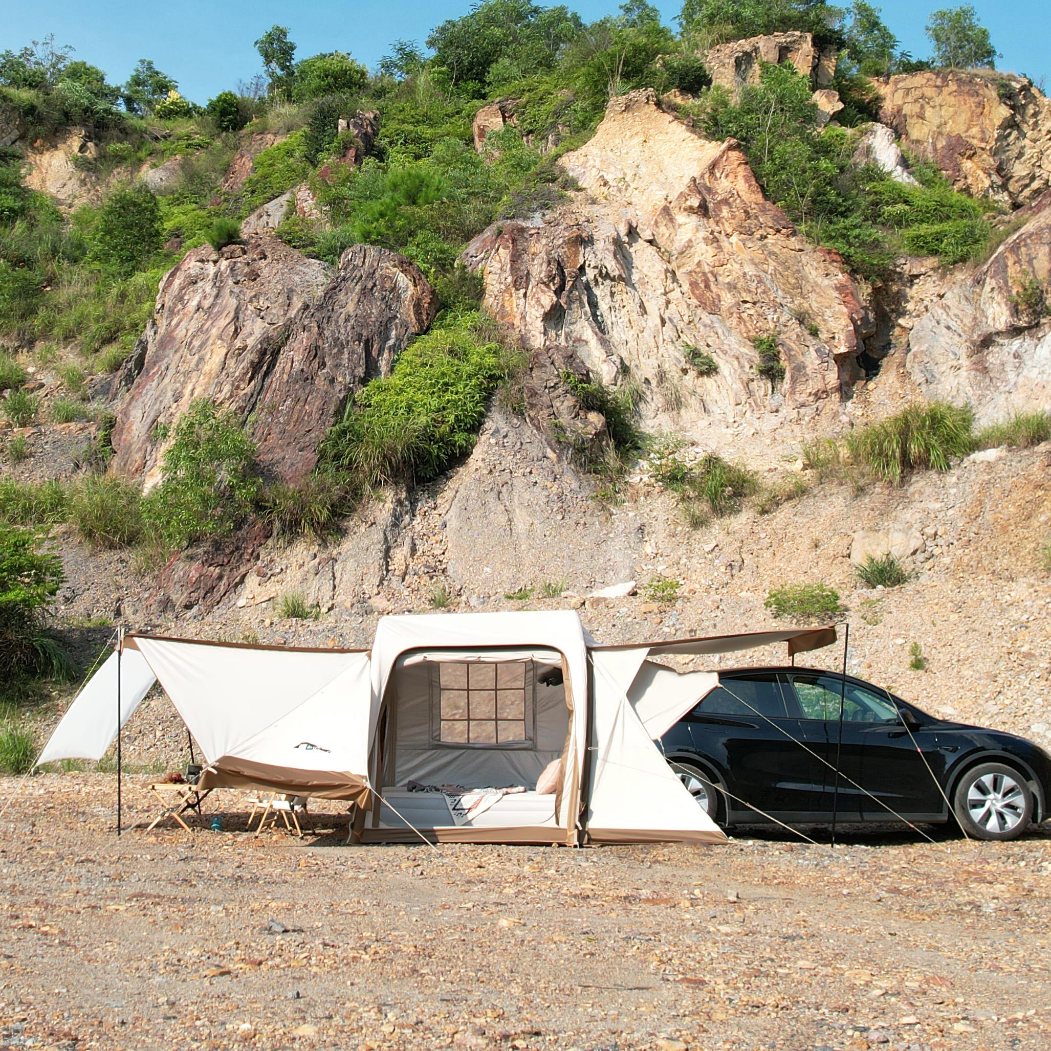 MKCAMP 3rd Gen Upgraded Oxford SUV  Electric Car  Model X/Y/3/S Tent Car Back Camping Tent